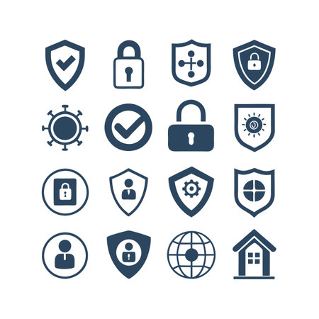 Security &amp; Privacy Icon Set Collection Vector for UI Documents Websites and Mobile Applicationsのイラスト素材