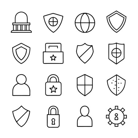 Security &amp; Privacy Icon Set Collection Vector for UI Documents Websites and Mobile Applicationsのイラスト素材