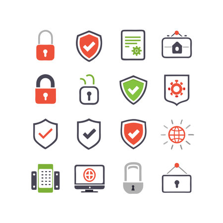 Security &amp; Privacy Icon Set Collection Vector for UI Documents Websites and Mobile Applicationsのイラスト素材