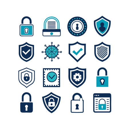 Security &amp; Privacy Icon Set Collection Vector for UI Documents Websites and Mobile Applicationsのイラスト素材