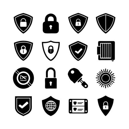Security &amp; Privacy Icon Set Collection Vector for UI Documents Websites and Mobile Applicationsのイラスト素材