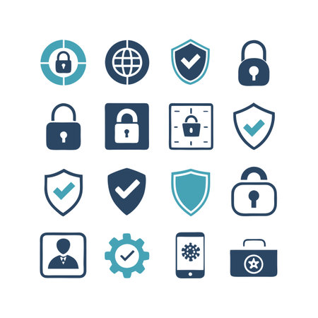 Security &amp; Privacy Icon Set Collection Vector for UI Documents Websites and Mobile Applicationsのイラスト素材