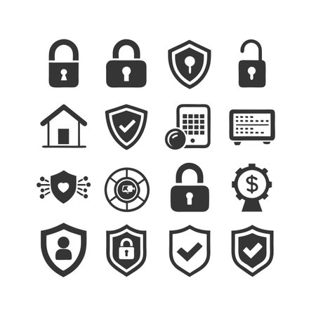 Security &amp; Privacy Icon Set Collection Vector for UI Documents Websites and Mobile Applicationsのイラスト素材