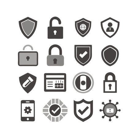Security &amp; Privacy Icon Set Collection Vector for UI Documents Websites and Mobile Applicationsのイラスト素材