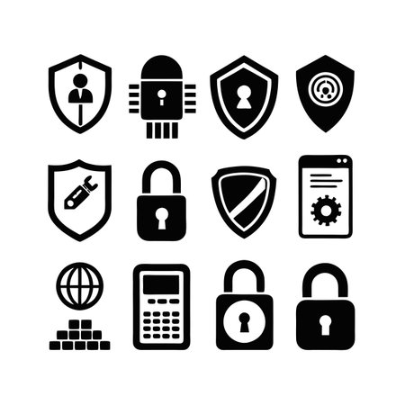 Security &amp; Privacy Icon Set Collection Vector for UI Documents Websites and Mobile Applicationsのイラスト素材