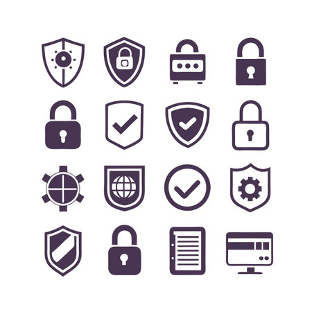 Security &amp; Privacy Icon Set Collection Vector for UI Documents Websites and Mobile Applicationsのイラスト素材