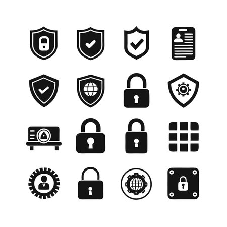 Security & Privacy Icon Set Collection Vector for UI Documents Websites and Mobile Applications