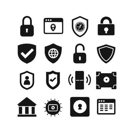 Security &amp; Privacy Icon Set Collection Vector for UI Documents Websites and Mobile Applicationsのイラスト素材