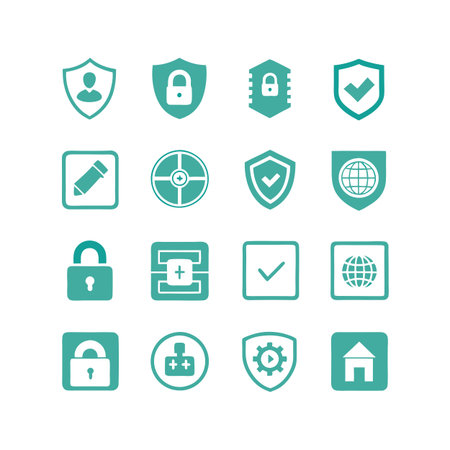 Security &amp; Privacy Icon Set Collection Vector for UI Documents Websites and Mobile Applicationsのイラスト素材