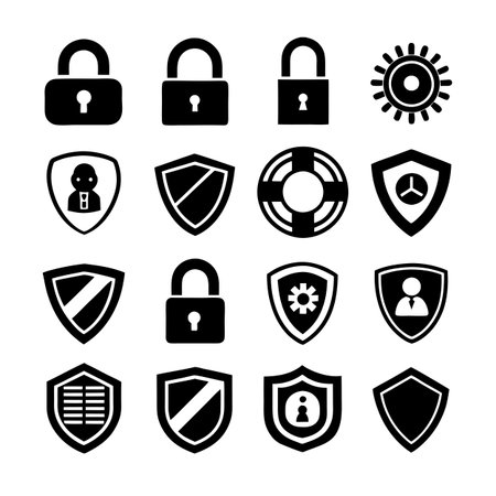 Security &amp; Privacy Icon Set Collection Vector for UI Documents Websites and Mobile Applicationsのイラスト素材