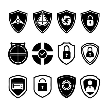 Security &amp; Privacy Icon Set Collection Vector for UI Documents Websites and Mobile Applicationsのイラスト素材