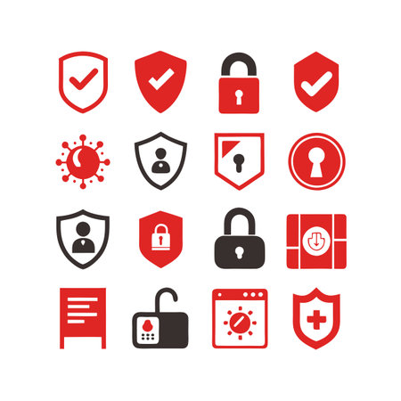 Security &amp; Privacy Icon Set Collection Vector for UI Documents Websites and Mobile Applicationsのイラスト素材