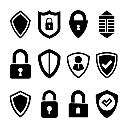 Security &amp; Privacy Icon Set Collection Vector for UI Documents Websites and Mobile Applicationsのイラスト素材