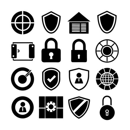 Security &amp; Privacy Icon Set Collection Vector for UI Documents Websites and Mobile Applicationsのイラスト素材