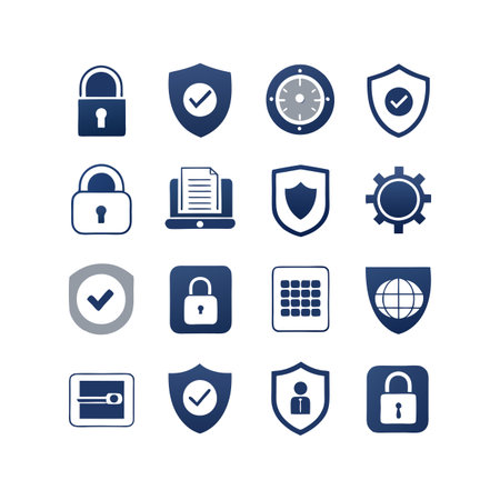 Security &amp; Privacy Icon Set Collection Vector for UI Documents Websites and Mobile Applicationsのイラスト素材