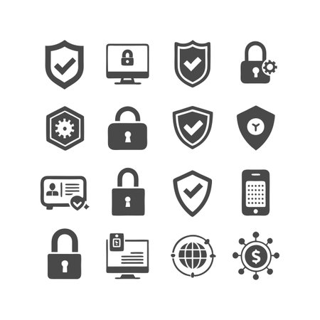 Security &amp; Privacy Icon Set Collection Vector for UI Documents Websites and Mobile Applicationsのイラスト素材