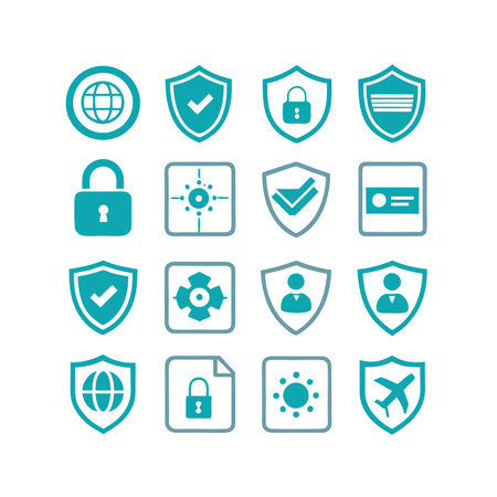 Security &amp; Privacy Icon Set Collection Vector for UI Documents Websites and Mobile Applicationsのイラスト素材