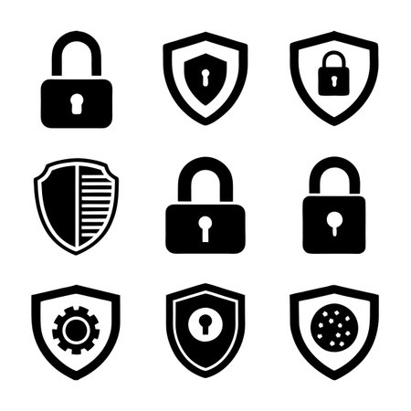 Security &amp; Privacy Icon Set Collection Vector for UI Documents Websites and Mobile Applicationsのイラスト素材