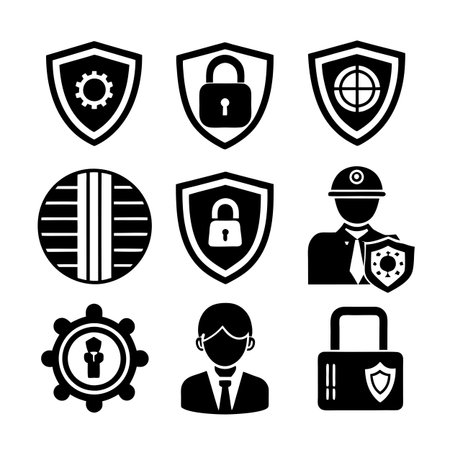 Security &amp; Privacy Icon Set Collection Vector for UI Documents Websites and Mobile Applicationsのイラスト素材