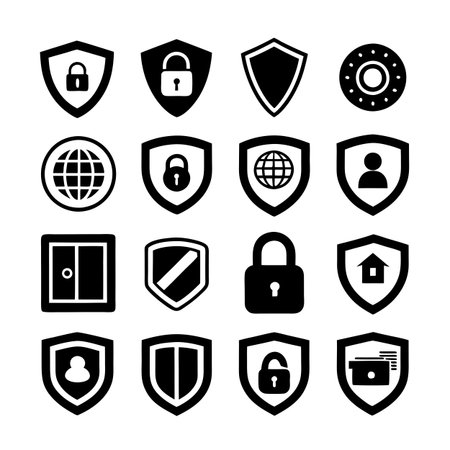 Security &amp; Privacy Icon Set Collection Vector for UI Documents Websites and Mobile Applicationsのイラスト素材