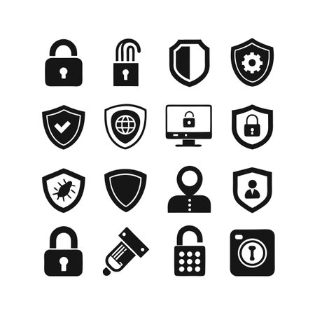 Security & Privacy Icon Set Collection Vector for UI Documents Websites and Mobile Applications