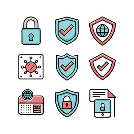 Security &amp; Privacy Icon Set Collection Vector for UI Documents Websites and Mobile Applicationsのイラスト素材