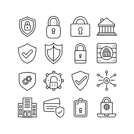 Security &amp; Privacy Icon Set Collection Vector for UI Documents Websites and Mobile Applicationsのイラスト素材
