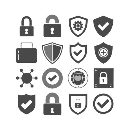 Security &amp; Privacy Icon Set Collection Vector for UI Documents Websites and Mobile Applicationsのイラスト素材