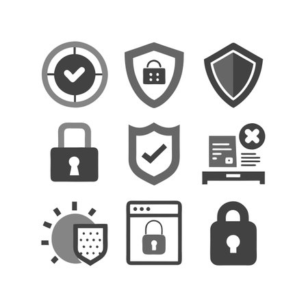 Security &amp; Privacy Icon Set Collection Vector for UI Documents Websites and Mobile Applicationsのイラスト素材