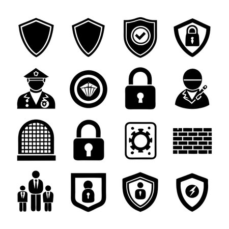Security &amp; Privacy Icon Set Collection Vector for UI Documents Websites and Mobile Applicationsのイラスト素材