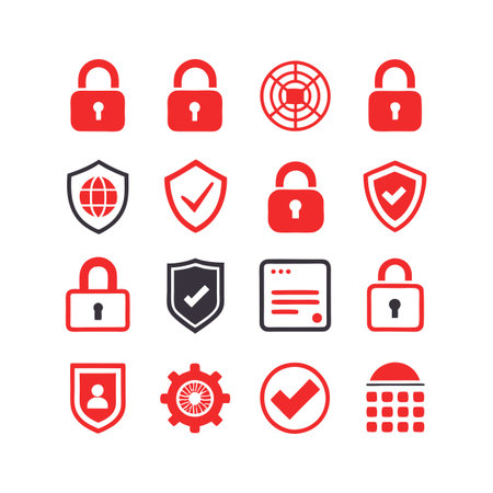 Security &amp; Privacy Icon Set Collection Vector for UI Documents Websites and Mobile Applicationsのイラスト素材
