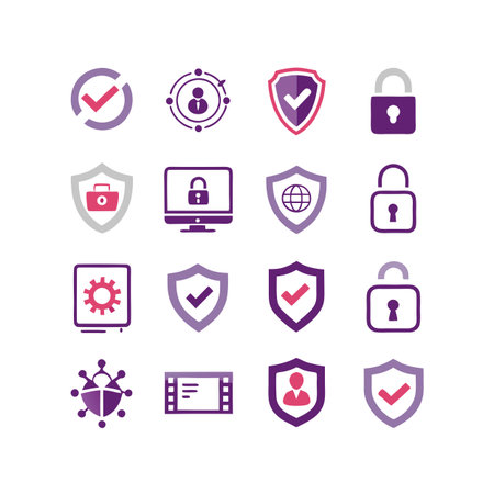 Security &amp; Privacy Icon Set Collection Vector for UI Documents Websites and Mobile Applicationsのイラスト素材