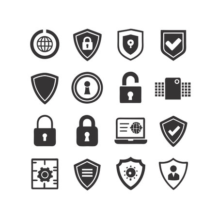 Security &amp; Privacy Icon Set Collection Vector for UI Documents Websites and Mobile Applicationsのイラスト素材