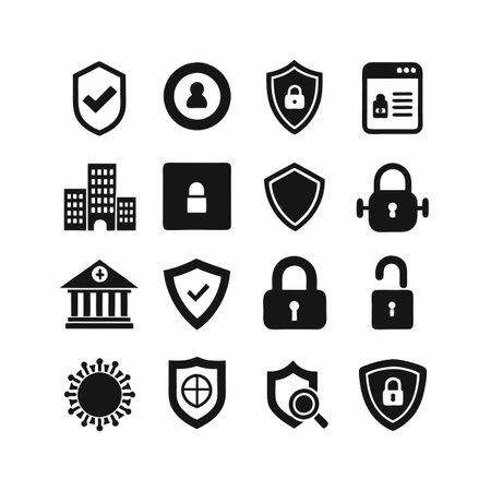 Security &amp; Privacy Icon Set Collection Vector for UI Documents Websites and Mobile Applicationsのイラスト素材