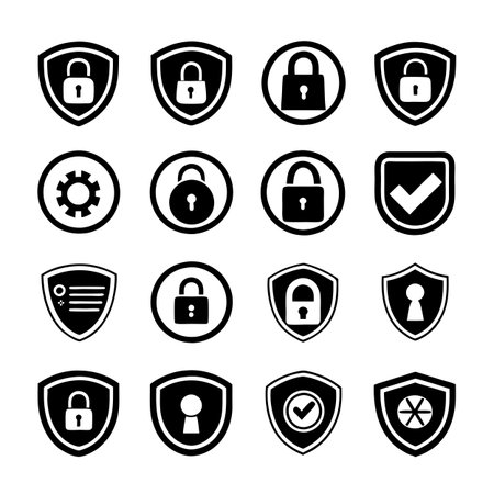 Security &amp; Privacy Icon Set Collection Vector for UI Documents Websites and Mobile Applicationsのイラスト素材