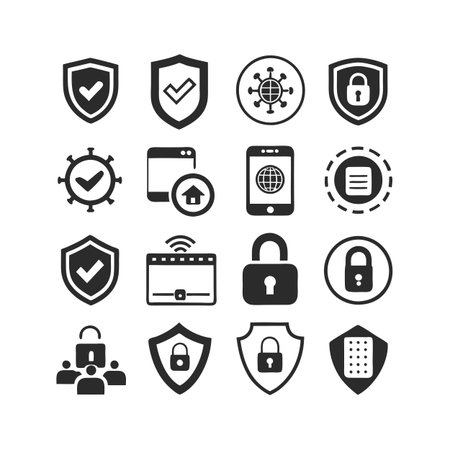 Security &amp; Privacy Icon Set Collection Vector for UI Documents Websites and Mobile Applicationsのイラスト素材