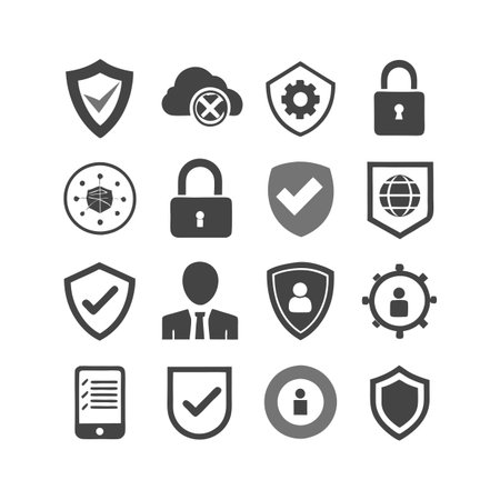 Security &amp; Privacy Icon Set Collection Vector for UI Documents Websites and Mobile Applicationsのイラスト素材