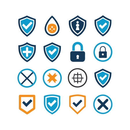 Security &amp; Privacy Icon Set Collection Vector for UI Documents Websites and Mobile Applicationsのイラスト素材