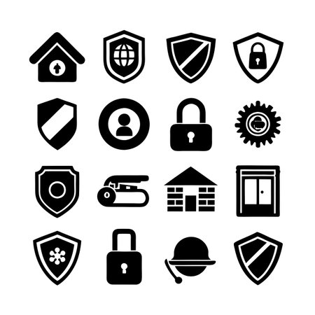 Security &amp; Privacy Icon Set Collection Vector for UI Documents Websites and Mobile Applicationsのイラスト素材