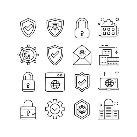 Security &amp; Privacy Icon Set Collection Vector for UI Documents Websites and Mobile Applicationsのイラスト素材