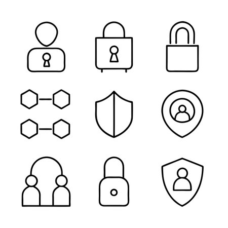 Security &amp; Privacy Icon Set Collection Vector for UI Documents Websites and Mobile Applicationsのイラスト素材
