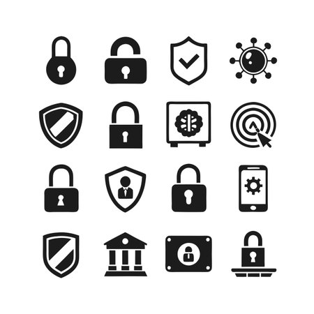 Security &amp; Privacy Icon Set Collection Vector for UI Documents Websites and Mobile Applicationsのイラスト素材