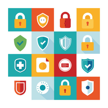 Security &amp; Privacy Icon Set Collection Vector for UI Documents Websites and Mobile Applicationsのイラスト素材
