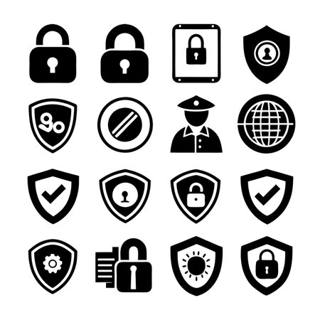 Security &amp; Privacy Icon Set Collection Vector for UI Documents Websites and Mobile Applicationsのイラスト素材