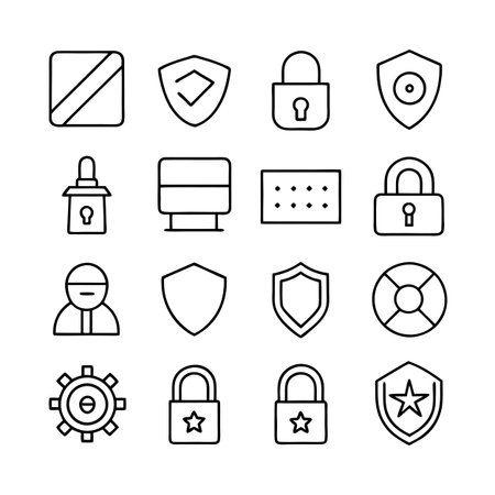 Security &amp; Privacy Icon Set Collection Vector for UI Documents Websites and Mobile Applicationsのイラスト素材