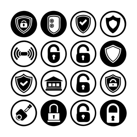 Security &amp; Privacy Icon Set Collection Vector for UI Documents Websites and Mobile Applicationsのイラスト素材