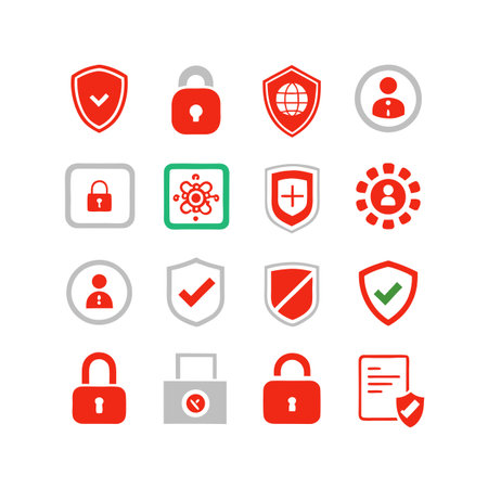 Security &amp; Privacy Icon Set Collection Vector for UI Documents Websites and Mobile Applicationsのイラスト素材