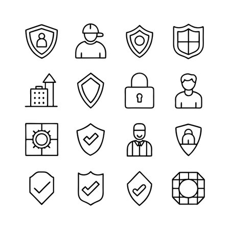Security &amp; Privacy Icon Set Collection Vector for UI Documents Websites and Mobile Applicationsのイラスト素材