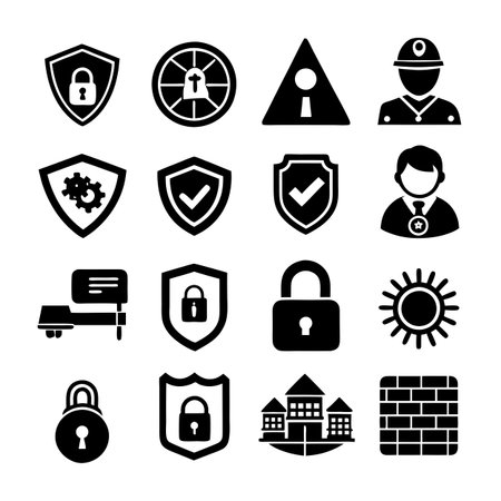 Security &amp; Privacy Icon Set Collection Vector for UI Documents Websites and Mobile Applicationsのイラスト素材