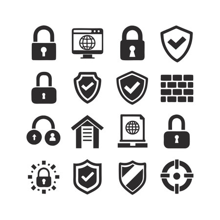 Security &amp; Privacy Icon Set Collection Vector for UI Documents Websites and Mobile Applicationsのイラスト素材